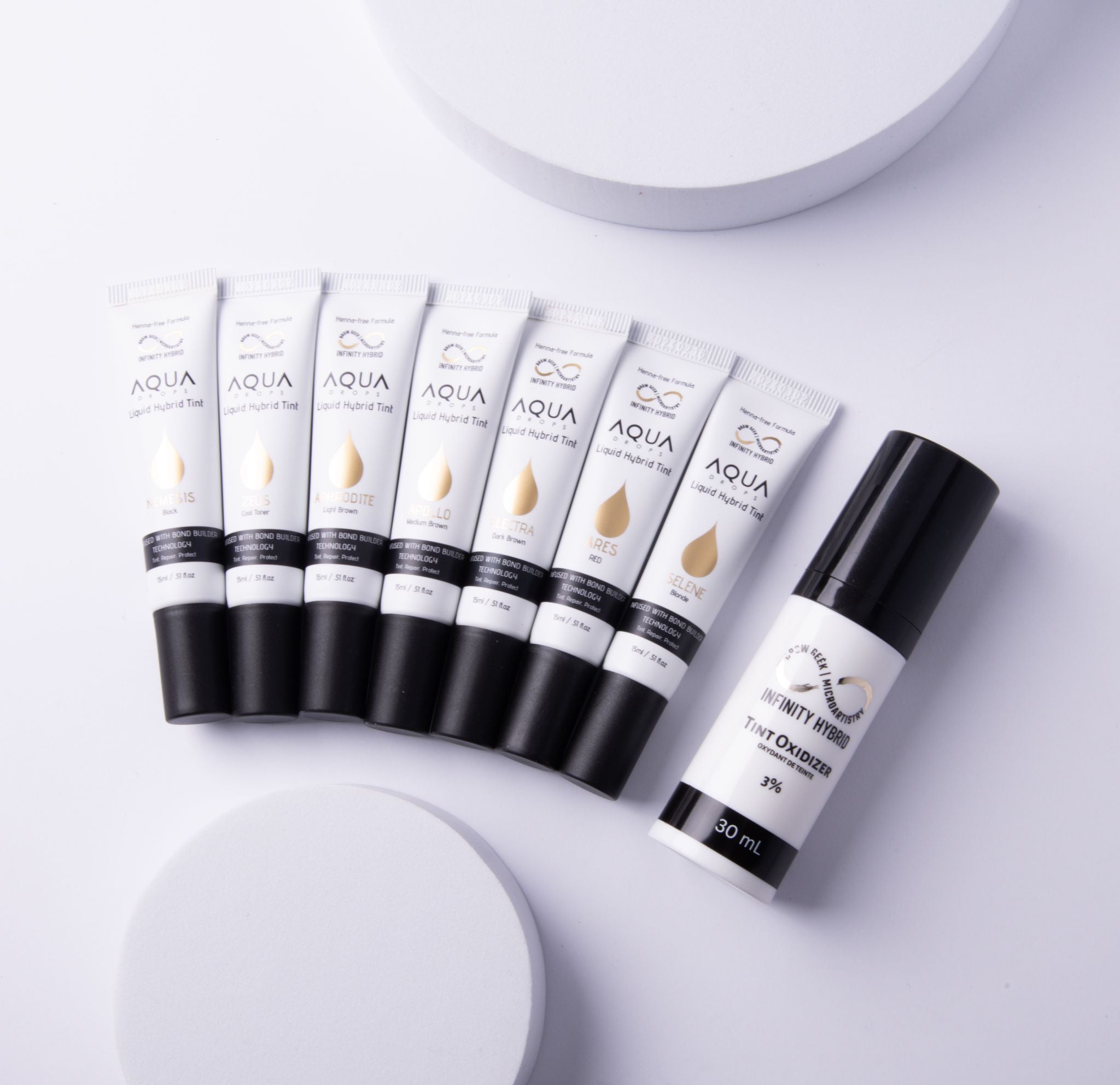 Aqua Drops Bronze kit with 3 shades developer and saline