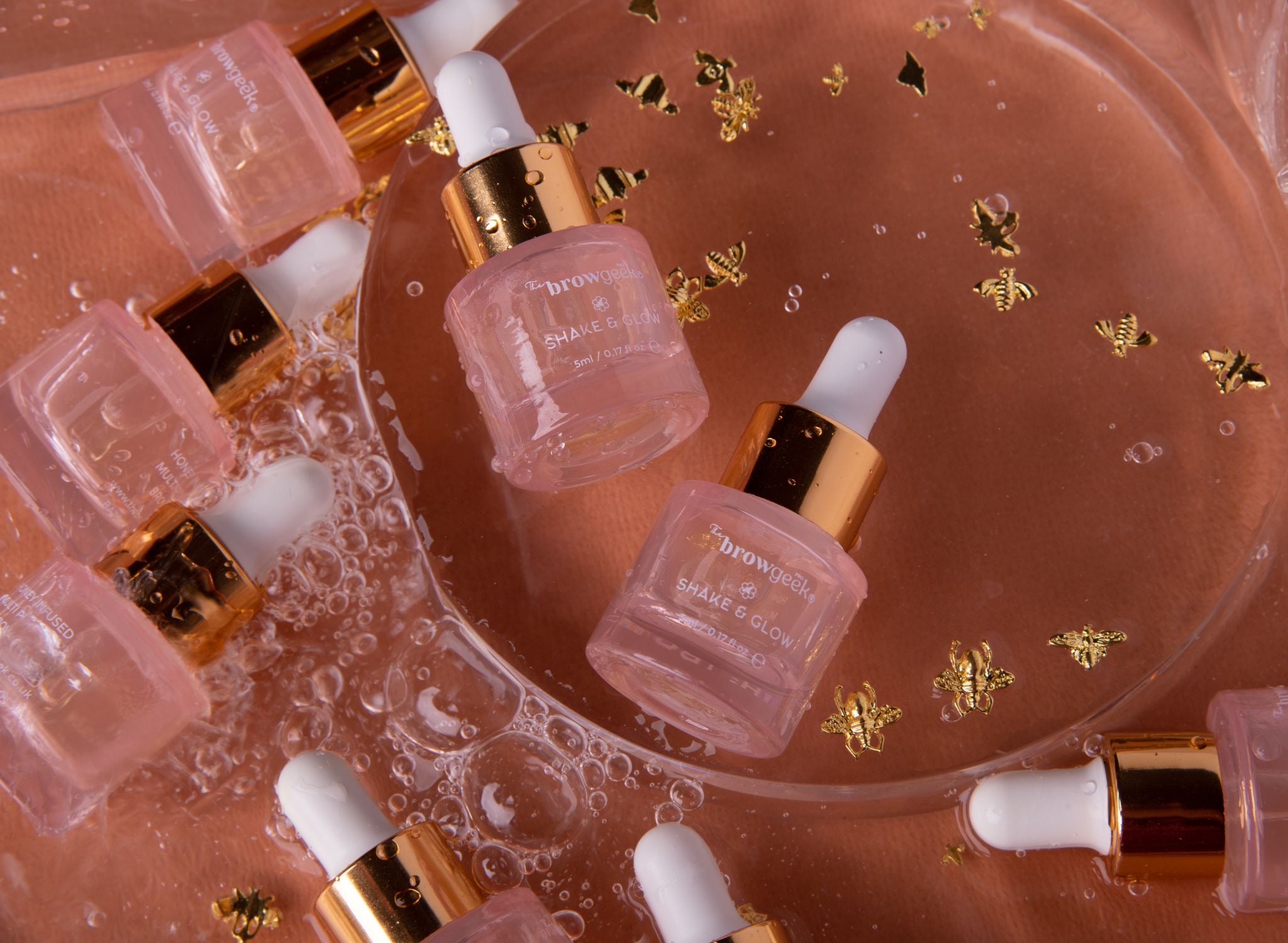 Shake and Glow honey brow oil retail pack 10 x 5ml minis