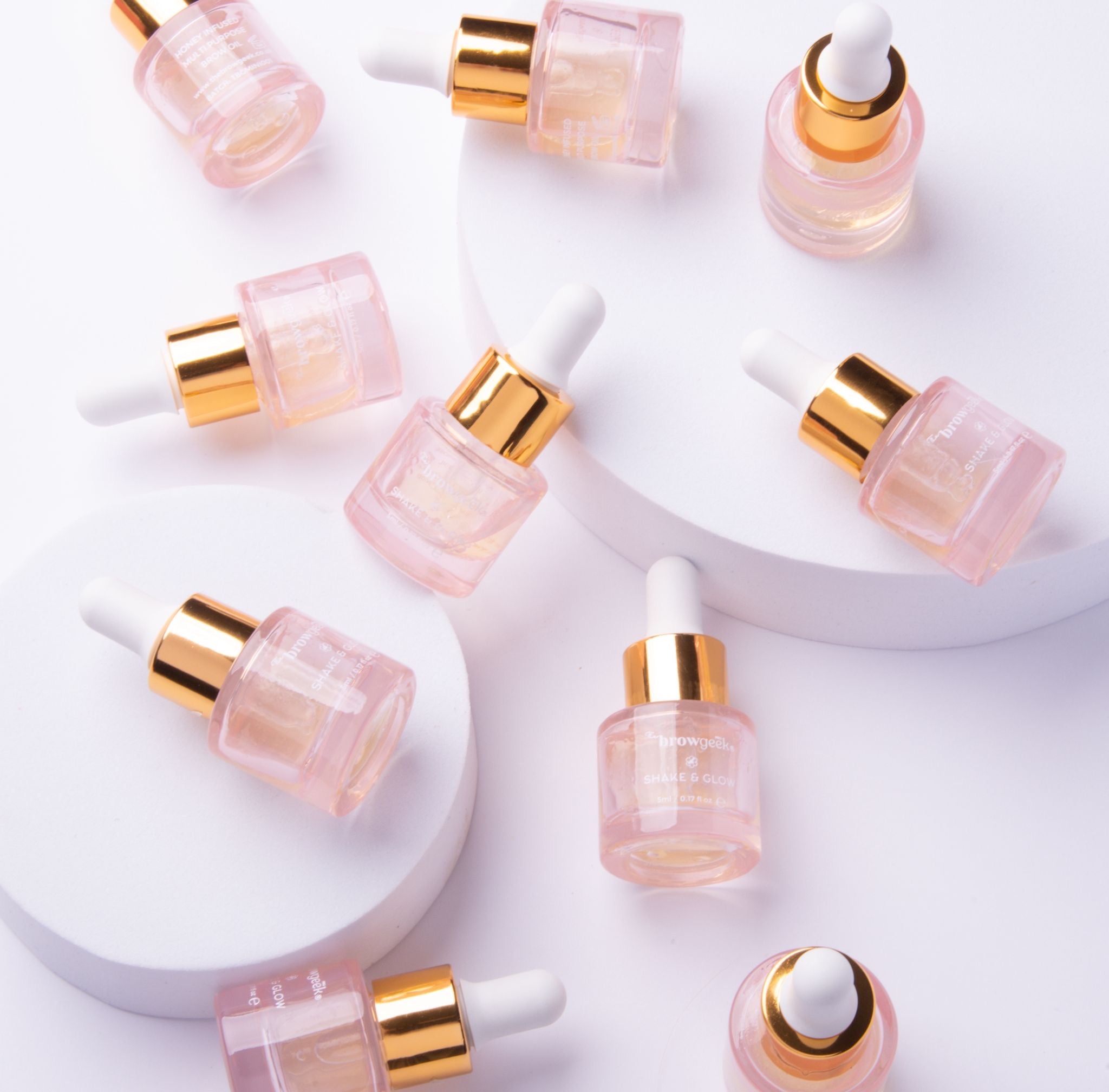 The Brow Geek Shake & Glow honey infused brow oil retail pack