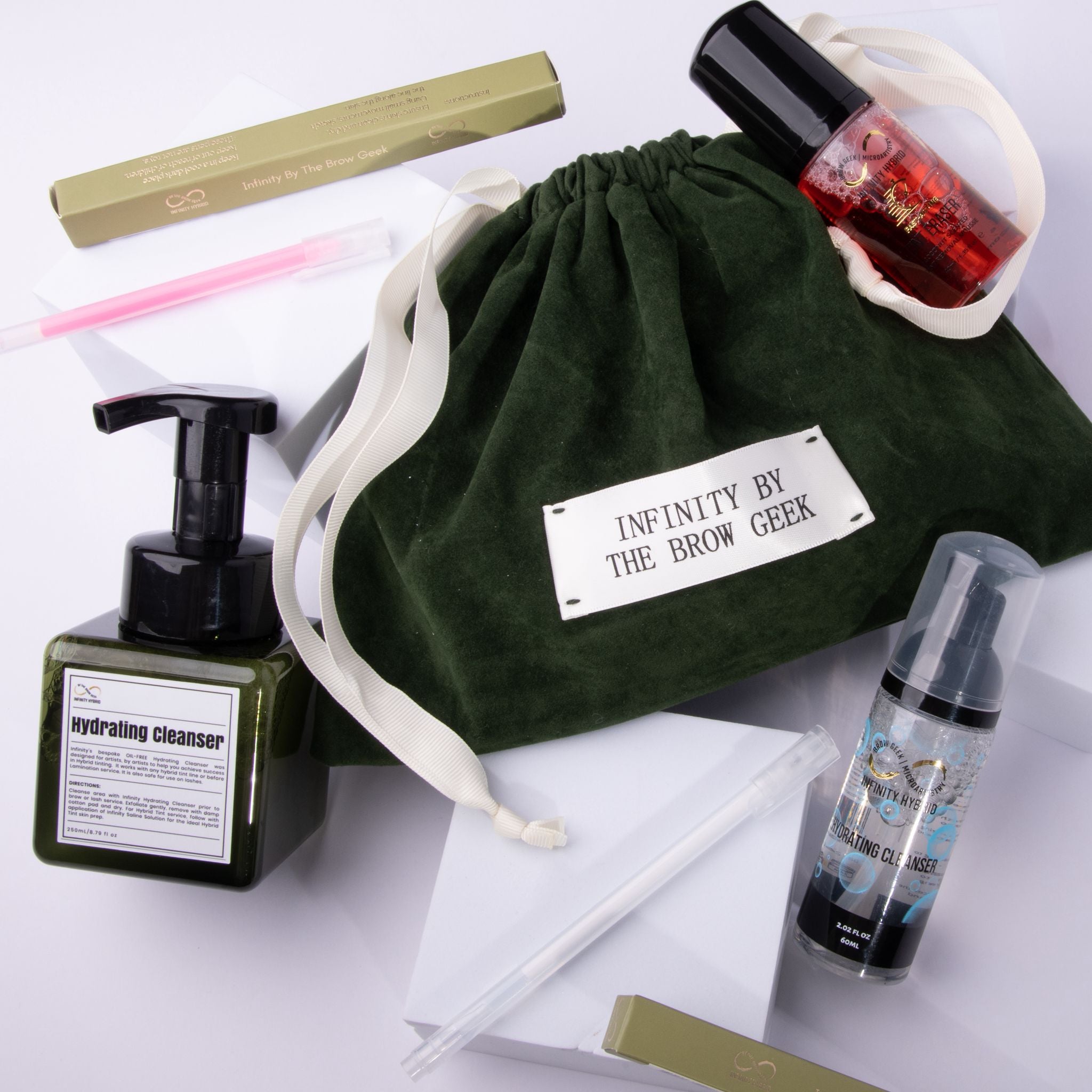 Limited Edition Infinity By The Brow Geek Velvet Green Pouch