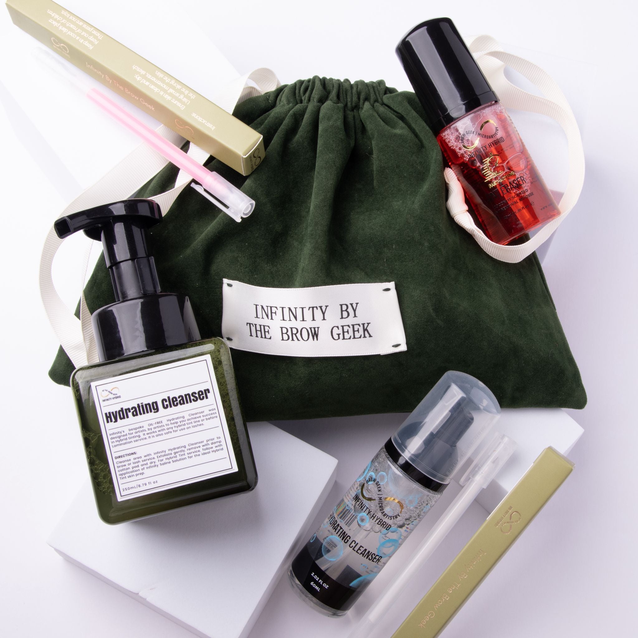 Limited Edition Infinity By The Brow Geek Velvet Green Pouch