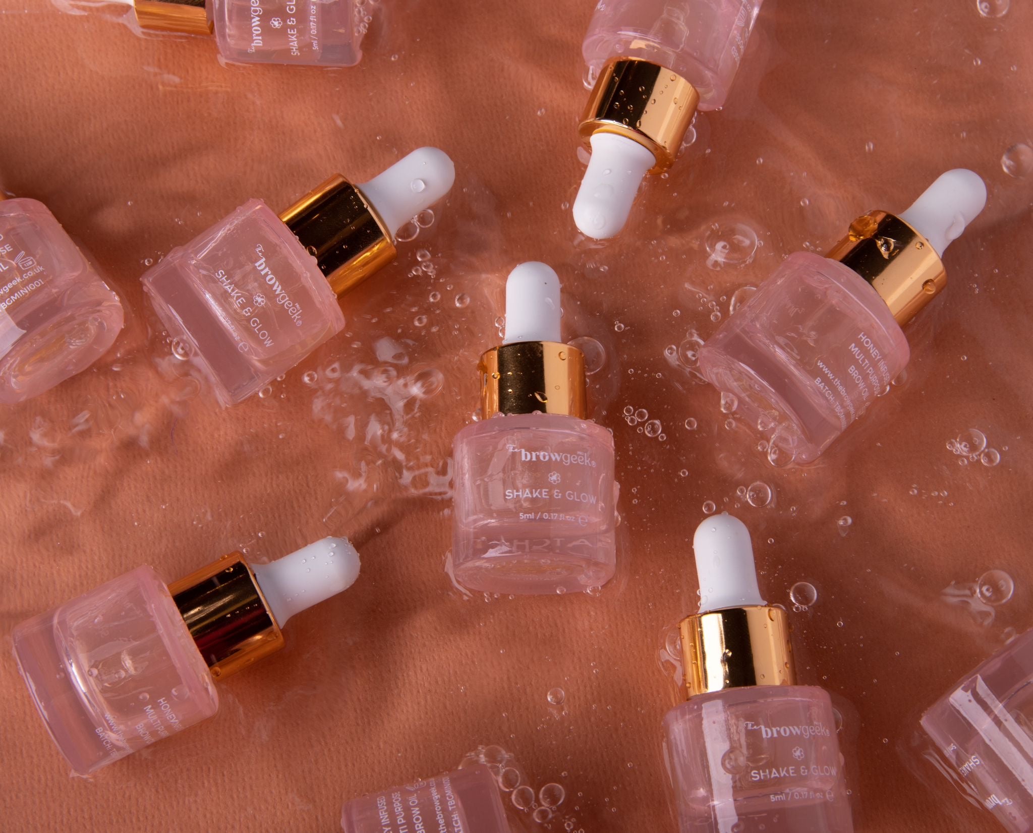 Shake and Glow honey brow oil retail pack 10 x 5ml minis