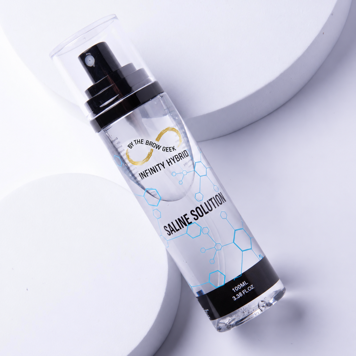 Infinity by The Brow Geek Brow Saline Solution 100ml spray bottle for pre-tint brow prep, bundle of 3