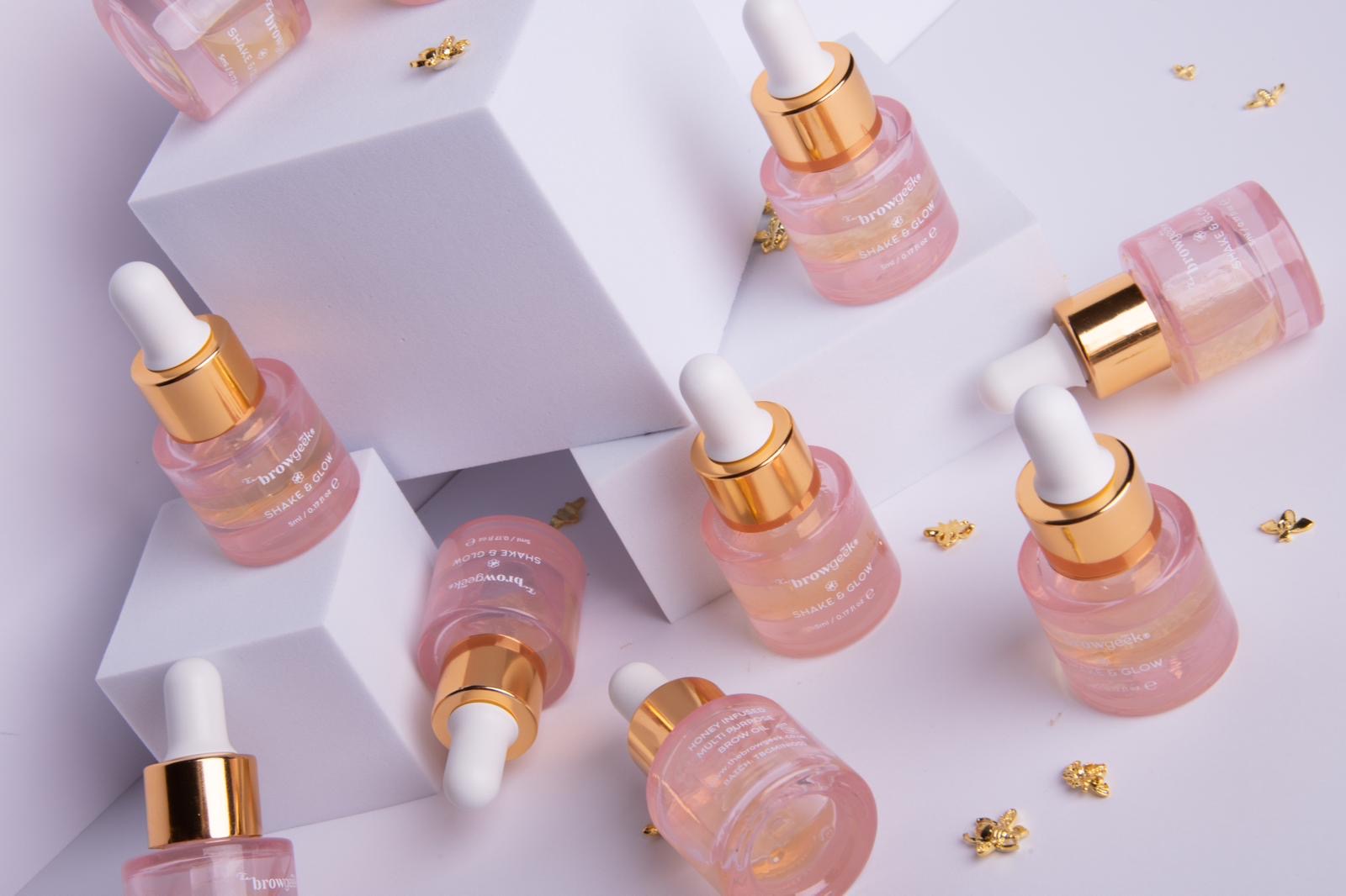 The Brow Geek Shake & Glow honey infused brow oil retail pack