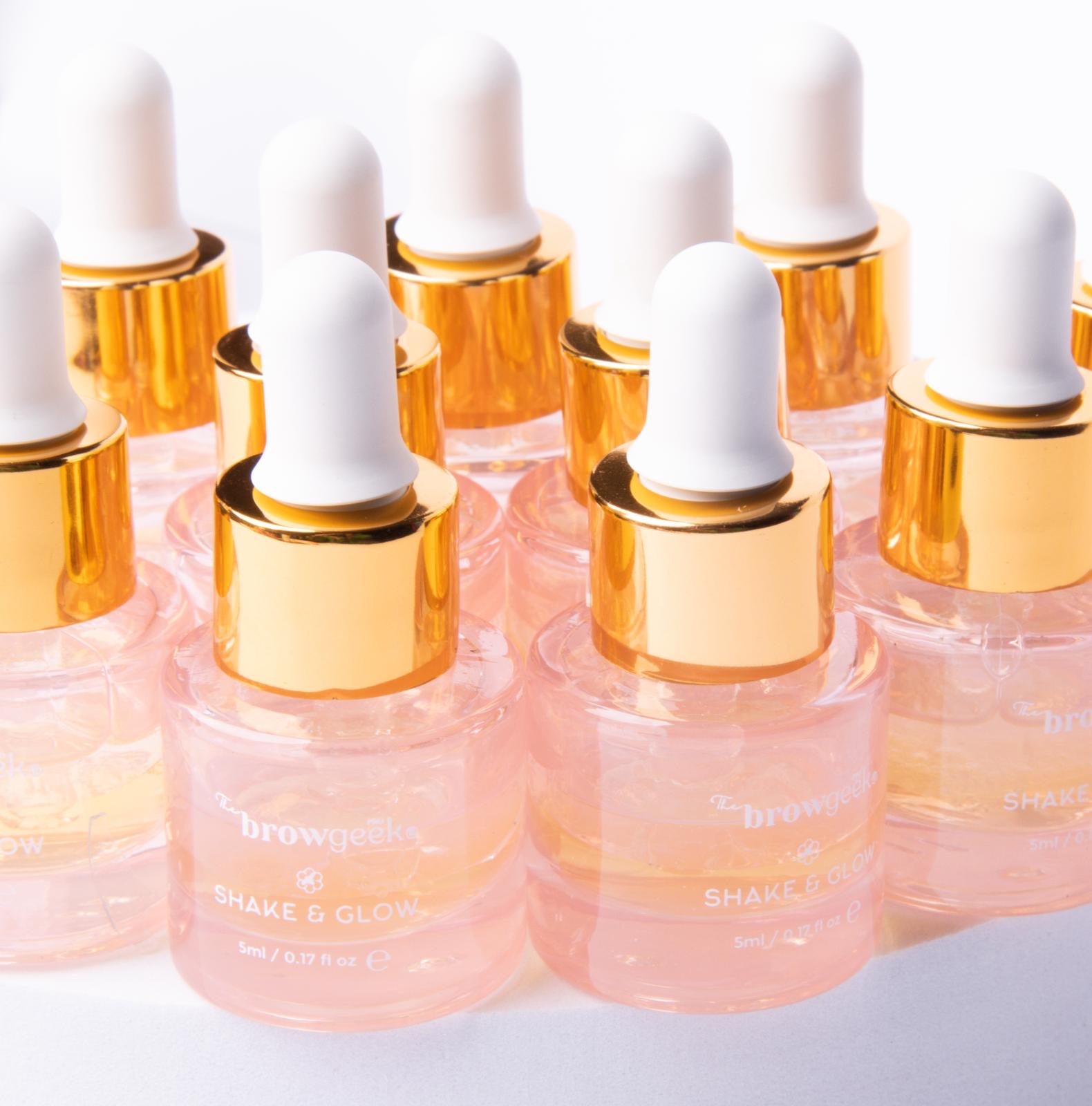 Shake and Glow honey brow oil retail pack 10 x 5ml minis