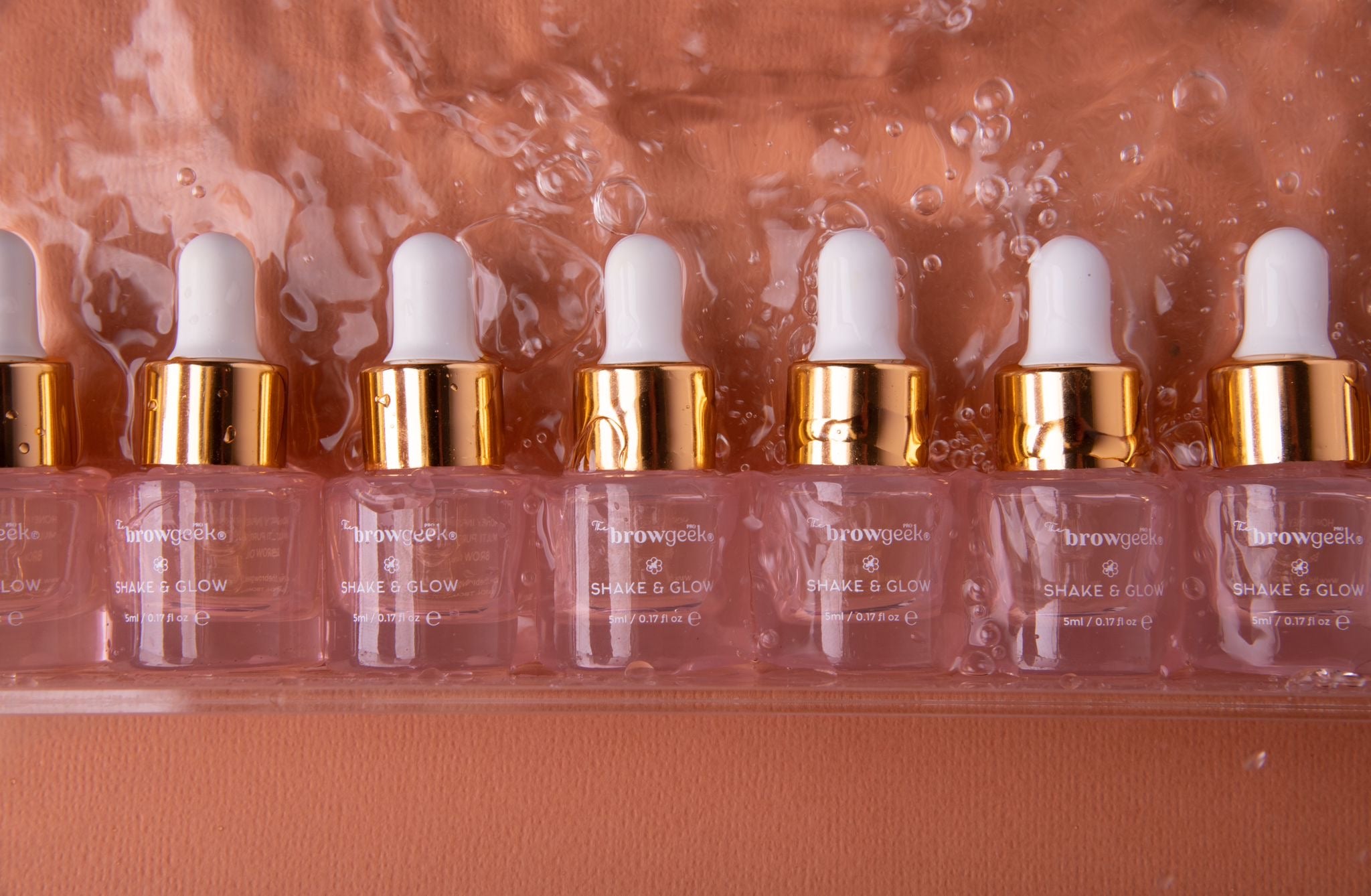 Shake and Glow honey brow oil retail pack 10 x 5ml minis