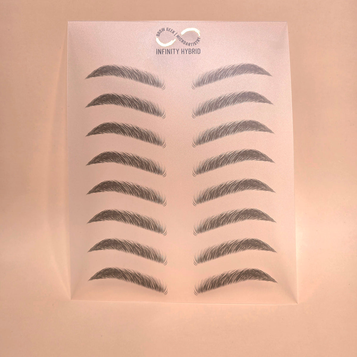 INFINITY MULTI USE BROW PRACTICE SHEETS (WIPE CLEAN) PACK OF 10 - WHOLESALE 45