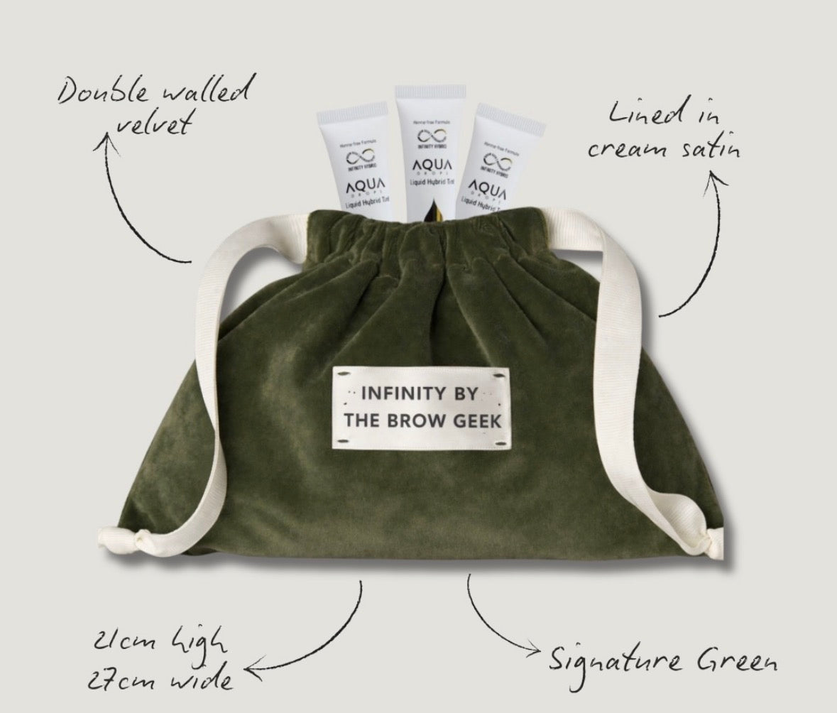Limited Edition Infinity By The Brow Geek Velvet Green Pouch